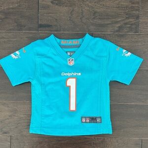 Nike Miami Dolphins Teal Kids Jersey Top with Orange & White Accents